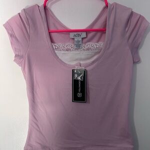 Just Polly Women's Light Purple Crop Top